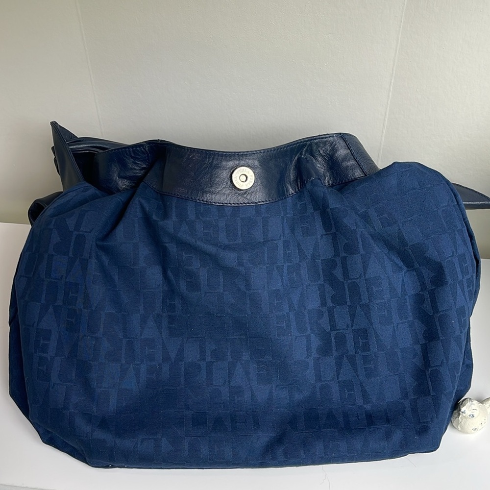 Furla Genuine Leather Hobo Shoulder Bag Navy - Picture 10 of 17